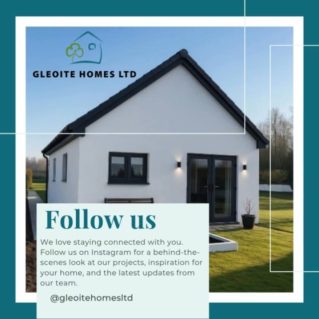 We’ve been sharing our work over on Instagram for a while now 📸

If you’d like to see progress shots, finished homes, and a look behind the scenes at how we build, come give us a follow 👉 @gleoitehomesltd : https://www.instagram.com/gleoitehomesltd/

Your support means a lot to us 🤍
– The team at Gleoite Homes Ltd