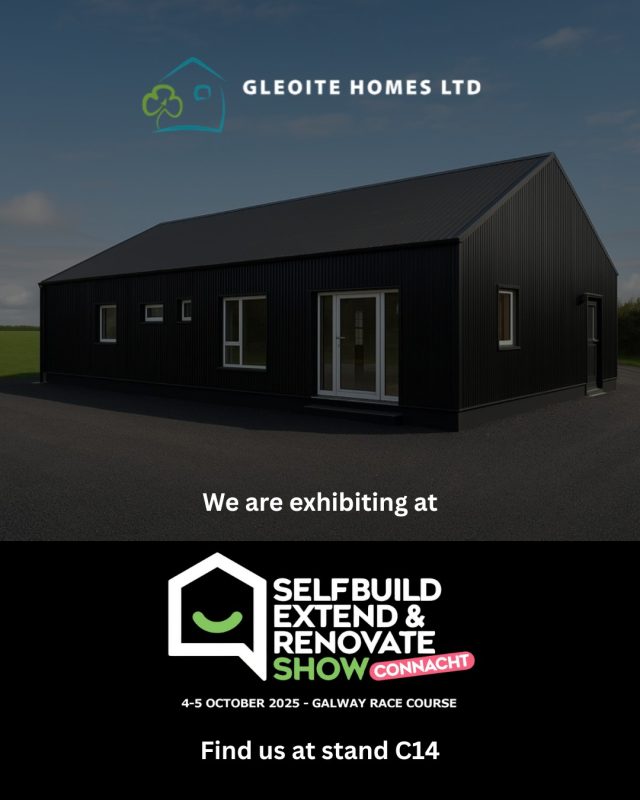 🎉 Big news! We’re thrilled to announce that Gleoite Homes Ltd will be exhibiting at the Selfbuild Expo in Galway on the 4th and 5th of October!

You’ll find us at Stand C14, where we’ll be sharing insights into our sustainable modular homes, giving expert advice, and some inspiration to help you on your self build journey.

Save the date!

📍 Selfbuild Expo Galway
🗓 4th & 5th of October 
📌 Stand C14

#SelfbuildExpo #SelfbuildIreland #Modularhomesgalway IrishHomes #Gleoitehomesltd #Sustainablehomes