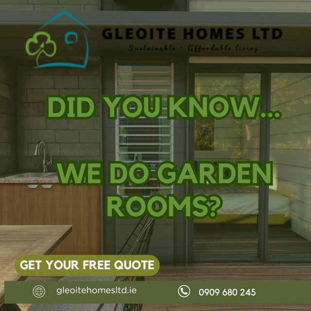 Thinking and planning ahead to next Summer and dreaming of building a Garden Pod but don’t know where to start? 😆 

Guess what?! We can do that too ✅ 

Contact us today to lock in your Summer 2025 Garden Pod transformation ☺️ 

www.gleoitehomesltd.ie 

#gleoitehomes #gleoitehomesltd #whatson #clientreveiw #clienttestimonial #modularbuild #sustainableliving